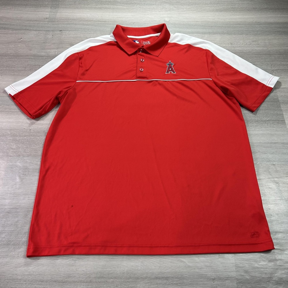 Los Angeles Angels Shirt Mens 2XL‎ Red MLB Baseball Genuine Merchandise Polo